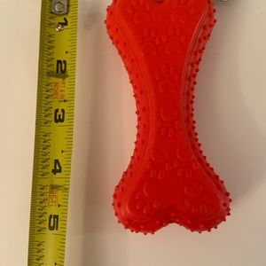 COPY - Squeaky plastic dog bone toy red 4 1/2 “ perfect for Valentine’s Day